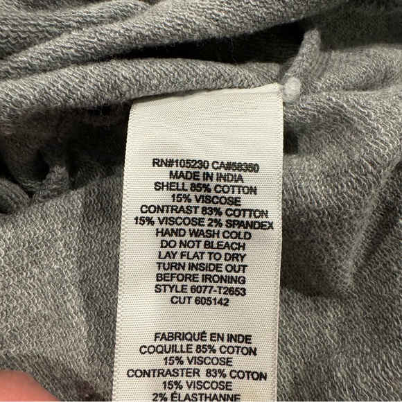 Soft Joie Embellished Rhinestone Gray Crew Neck Pullover Sweatshirt - Picture 6 of 12